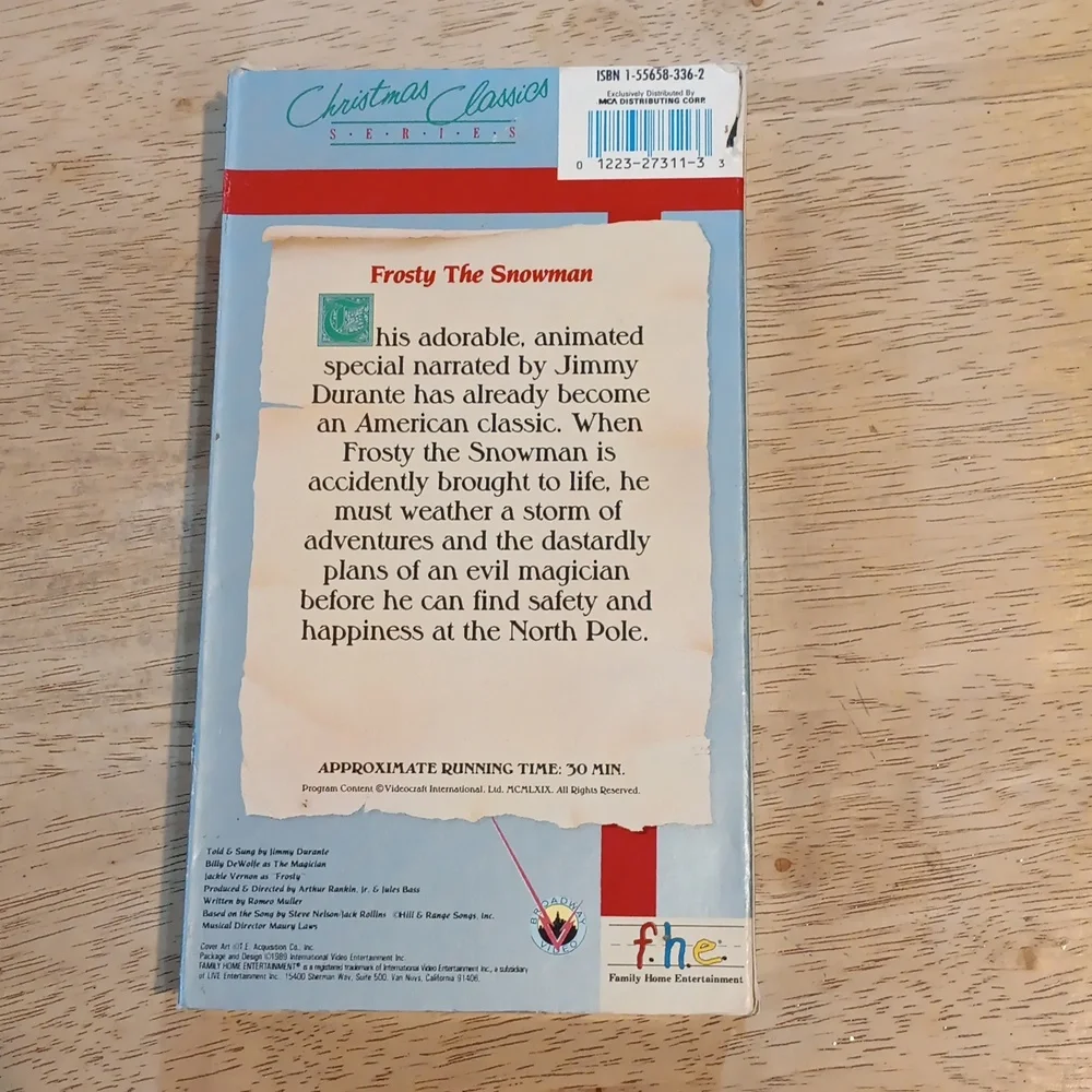 Frosty The Snowman VHS Tape